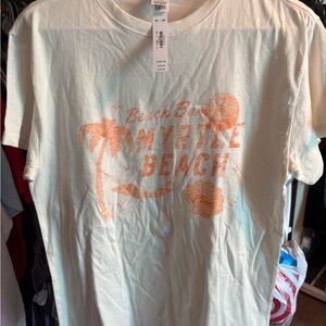 PINK Victoria's Secret Myrtle Beach Tee - Cream and Orange
